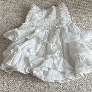 White Ruffled stretchy skirt tween and teen